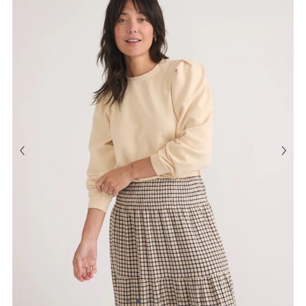 Marine Layer Sweatshirt Enya Puff Sleeve Comfy - Picture 2 of 6